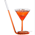 Verre de cocktail moléculaire de paille en spirale créative avec fête